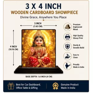 Car Dashboard Lakshmi Wooden Photo Stand – 3x4 Inches, Compact & Stylish Spiritual Display For Car, Home & Office (Pack Of 1) (F49458) Car Dashboard Lakshmi Wooden Photo Stand – 3x4 Inches, Compact & Stylish Spiritual Display For Car, Home & Office (Pack Of 1) (F49458)