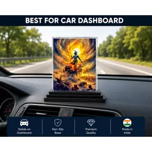 Krishna Acrylic Car Dashboard Showpiece | Double-Sided Krishna Photo Stand | 3 X 4 Inch Photo | Transparent Acrylic Frame With Black Base | Car Dashboard, Office & Table Decor (F71334) Krishna Acrylic Car Dashboard Showpiece | Double-Sided Krishna Photo Stand | 3 X 4 Inch Photo | Transparent Acrylic Frame With Black Base | Car Dashboard, Office & Table Decor (F71334)