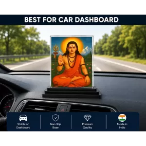 Guru Gorakhnath Acrylic Car Dashboard Showpiece | Double-Sided Guru Gorakhnath Photo Stand | 3 X 4 Inch Photo | Transparent Acrylic Frame With Black Base | Car Dashboard, Office & Table Decor (F70622) Guru Gorakhnath Acrylic Car Dashboard Showpiece | Double-Sided Guru Gorakhnath Photo Stand | 3 X 4 Inch Photo | Transparent Acrylic Frame With Black Base | Car Dashboard, Office & Table Decor (F70622)