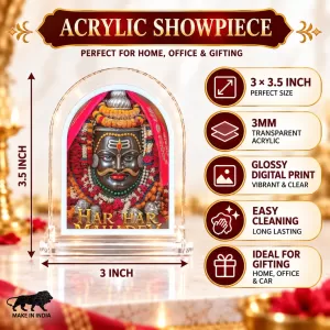 Lord Shiva L Shape Acrylic Showpiece 3 X 3.5 Inch For Home, Office And Car (F175924)