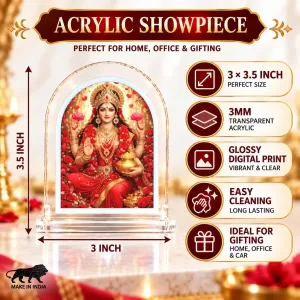 Goddess Lakshmi L Shape Acrylic Showpiece 3 X 3.5 Inch For Home, Office And Car (F176253)
