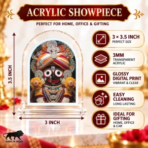 Lord Jagannath L Shape Acrylic Showpiece 3 X 3.5 Inch For Home, Office And Car (F176931) Lord Jagannath L Shape Acrylic Showpiece 3 X 3.5 Inch For Home, Office And Car (F176931)