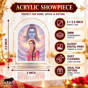 Shiva Parvati L Shape Acrylic Showpiece 3 X 3.5 Inch For Home, Office And Car (F177189) Shiva Parvati L Shape Acrylic Showpiece 3 X 3.5 Inch For Home, Office And Car (F177189)