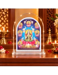 Goddess Astha Lakshmi L Shape Acrylic Showpiece 3 X 3.5 Inch For Home, Office And Car (F176112)