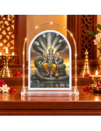 Lord Vishnu L Shape Acrylic Showpiece 3 X 3.5 Inch For Home, Office And Car (F176241)