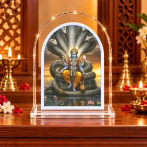 Lord Vishnu L Shape Acrylic Showpiece 3 X 3.5 Inch For Home, Office And Car (F176241)