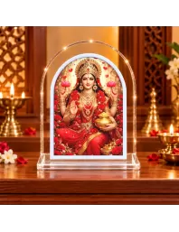 Goddess Lakshmi L Shape Acrylic Showpiece 3 X 3.5 Inch For Home, Office And Car (F176253)