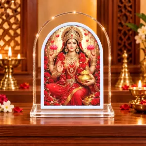 Goddess Lakshmi L Shape Acrylic Showpiece 3 X 3.5 Inch For Home, Office And Car (F176253)