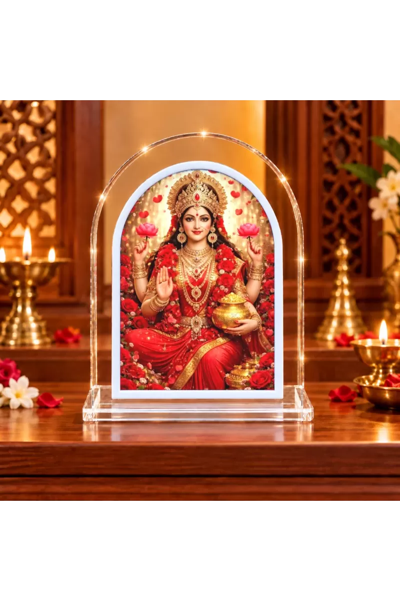 Goddess Lakshmi L Shape Acrylic Showpiece 3 X 3.5 Inch For Home, Office And Car (F176253)