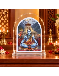 Lord Shiva L Shape Acrylic Showpiece 3 X 3.5 Inch For Home, Office And Car (F176443)