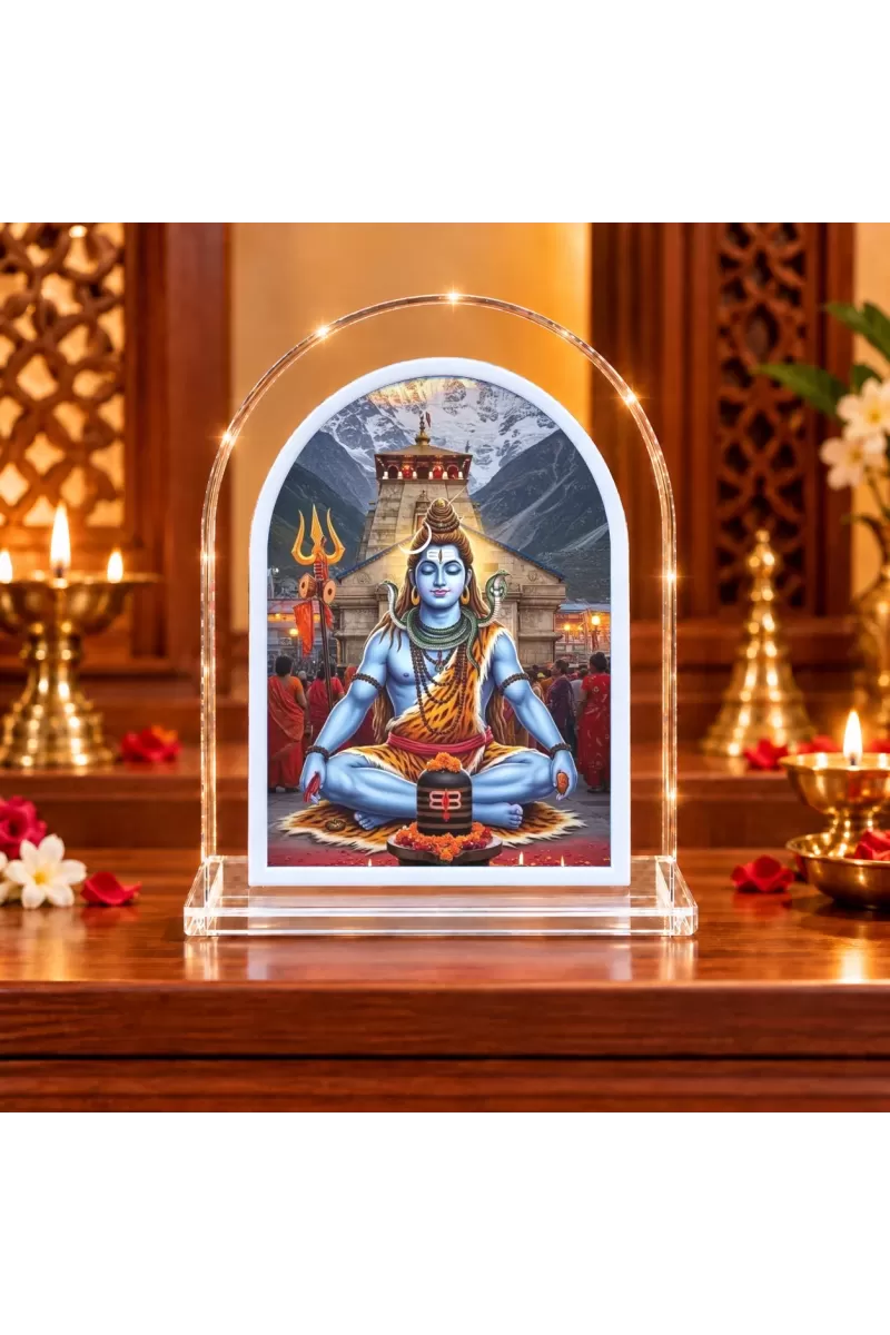 Lord Shiva L Shape Acrylic Showpiece 3 X 3.5 Inch For Home, Office And Car (F176443)