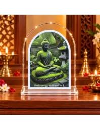 Buddha L Shape Acrylic Showpiece 3 X 3.5 Inch For Home, Office And Car (F176714)