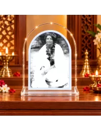 Anandamoyi Maa L Shape Acrylic Showpiece 3 X 3.5 Inch For Home, Office And Car (F176912)