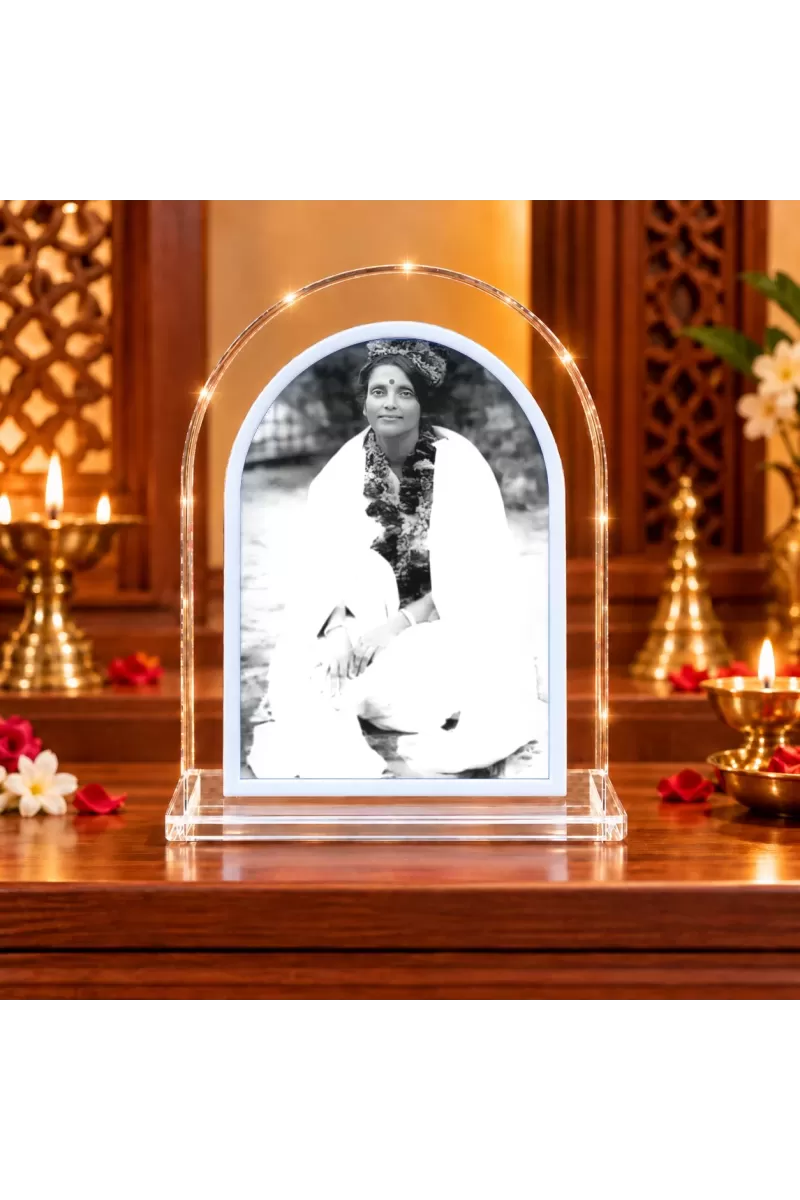 Anandamoyi Maa L Shape Acrylic Showpiece 3 X 3.5 Inch For Home, Office And Car (F176912)