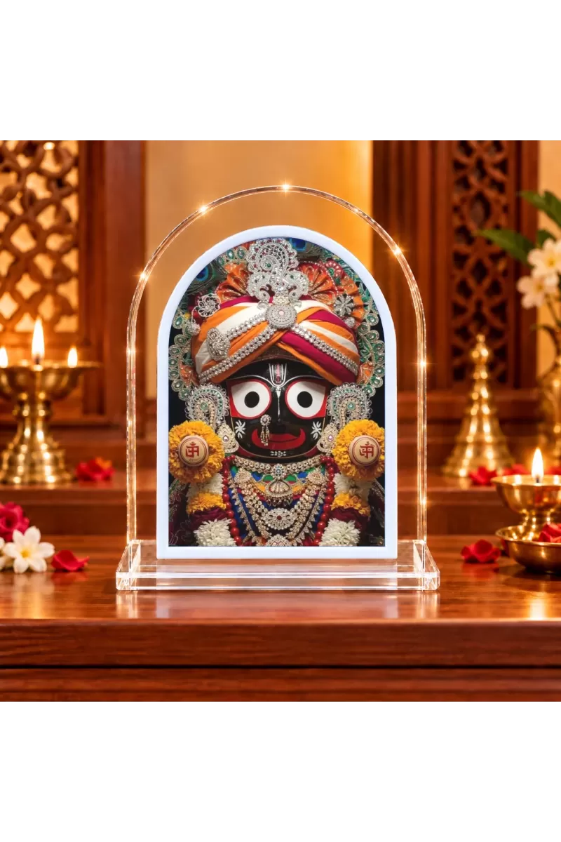 Lord Jagannath L Shape Acrylic Showpiece 3 X 3.5 Inch For Home, Office And Car (F176931)