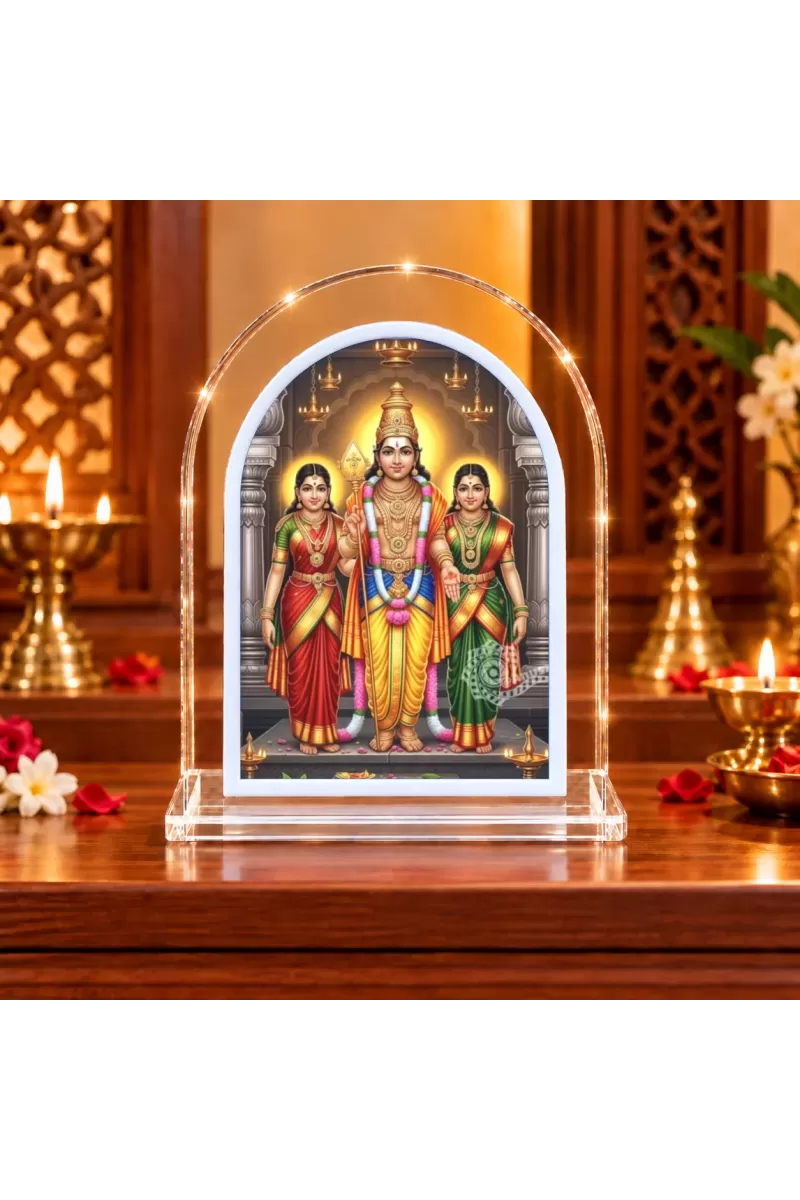 Lord Murugan L Shape Acrylic Showpiece 3 X 3.5 Inch For Home, Office And Car (F176934)