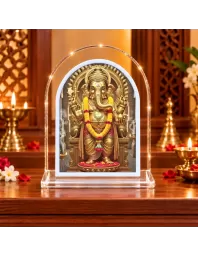 Lord Ganesha L Shape Acrylic Showpiece 3 X 3.5 Inch For Home, Office And Car (F176959)