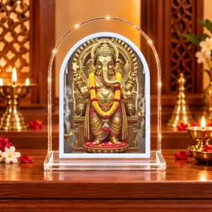 Lord Ganesha L Shape Acrylic Showpiece 3 X 3.5 Inch For Home, Office And Car (F176959)