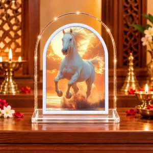 White Horse L Shape Acrylic Showpiece 3 X 3.5 Inch For Home, Office And Car (F177102) White Horse L Shape Acrylic Showpiece 3 X 3.5 Inch For Home, Office And Car (F177102)