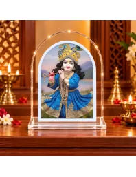 Lord Krishna L Shape Acrylic Showpiece 3 X 3.5 Inch For Home, Office And Car (F177214)