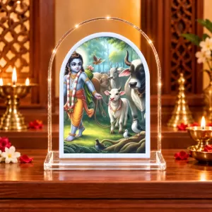 Lord Krishna L Shape Acrylic Showpiece 3 X 3.5 Inch For Home, Office And Car (F177510) Lord Krishna L Shape Acrylic Showpiece 3 X 3.5 Inch For Home, Office And Car (F177510)