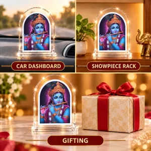 Lord Krishna L Shape Acrylic Showpiece 3 X 3.5 Inch For Home, Office And Car (F176757) Lord Krishna L Shape Acrylic Showpiece 3 X 3.5 Inch For Home, Office And Car (F176757)
