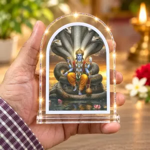 Lord Vishnu L Shape Acrylic Showpiece 3 X 3.5 Inch For Home, Office And Car (F176241)