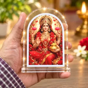 Goddess Lakshmi L Shape Acrylic Showpiece 3 X 3.5 Inch For Home, Office And Car (F176253)