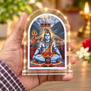 Lord Shiva L Shape Acrylic Showpiece 3 X 3.5 Inch For Home, Office And Car (F176443)