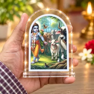 Lord Krishna L Shape Acrylic Showpiece 3 X 3.5 Inch For Home, Office And Car (F177510) Lord Krishna L Shape Acrylic Showpiece 3 X 3.5 Inch For Home, Office And Car (F177510)