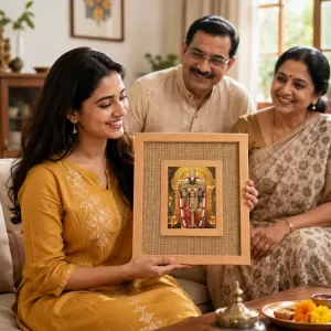 Lord Venkateswara Laminated Jute Wall Photo Frame, 14 X 16 Inch (F174154) Lord Venkateswara Laminated Jute Wall Photo Frame, 14 X 16 Inch (F174154)