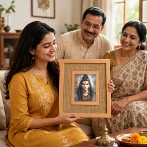 Lord Shiva Laminated Jute Wall Photo Frame, 14 X 16 Inch (F174845) Lord Shiva Laminated Jute Wall Photo Frame, 14 X 16 Inch (F174845)