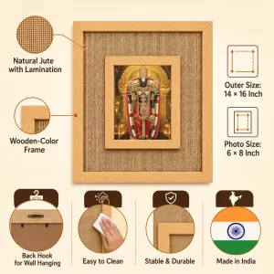 Lord Venkateswara Laminated Jute Wall Photo Frame, 14 X 16 Inch (F174154) Lord Venkateswara Laminated Jute Wall Photo Frame, 14 X 16 Inch (F174154)