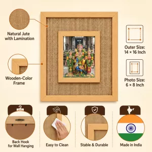 Lord Murugan Laminated Jute Wall Photo Frame, 14 X 16 Inch (F174294)