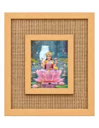 Goddess Lakshmi Laminated Jute Wall Photo Frame, 14 X 16 Inch (F174138)