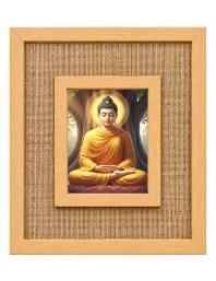 Buddha Laminated Jute Wall Photo Frame, 14 X 16 Inch (F174385)