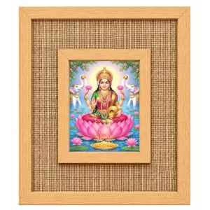 Goddess Lakshmi Laminated Jute Wall Photo Frame, 14 X 16 Inch (F174854)