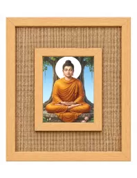 Buddha Laminated Jute Wall Photo Frame, 14 X 16 Inch (F175016)