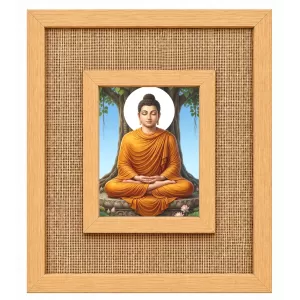 Buddha Laminated Jute Wall Photo Frame, 14 X 16 Inch (F175016)