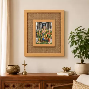 Lord Murugan Laminated Jute Wall Photo Frame, 14 X 16 Inch (F174294)