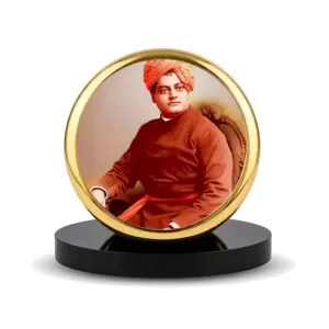 Car Dashboard/Table Top Swami Vivekananda Metal Golden Photo Stand – 2x2 Inches, Compact & Stylish Spiritual Display For Car, Home & Office (Pack Of 1) (F24511) Car Dashboard/Table Top Swami Vivekananda Metal Golden Photo Stand – 2x2 Inches, Compact & Stylish Spiritual Display For Car, Home & Office (Pack Of 1) (F24511)