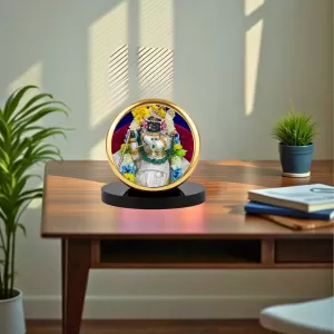 Car Dashboard/Table Top  Radha Raman Lal Metal Golden Photo Stand Ã¢â‚¬â€œ 2x2 Inches, Compact & Stylish Spiritual Display For Car, Home & Office (Pack Of 1) (F24543)