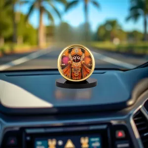 Car Dashboard/Table Top Jay Jagannath Metal Golden Photo Stand Ã¢â‚¬â€œ 2x2 Inches, Compact & Stylish Spiritual Display For Car, Home & Office (Pack Of 1) (F24708)