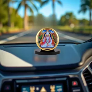 Car Dashboard/Table Top Sant Kabir Metal Golden Photo Stand – 2x2 Inches, Compact & Stylish Spiritual Display For Car, Home & Office (Pack Of 1) (F24824) Car Dashboard/Table Top Sant Kabir Metal Golden Photo Stand – 2x2 Inches, Compact & Stylish Spiritual Display For Car, Home & Office (Pack Of 1) (F24824)