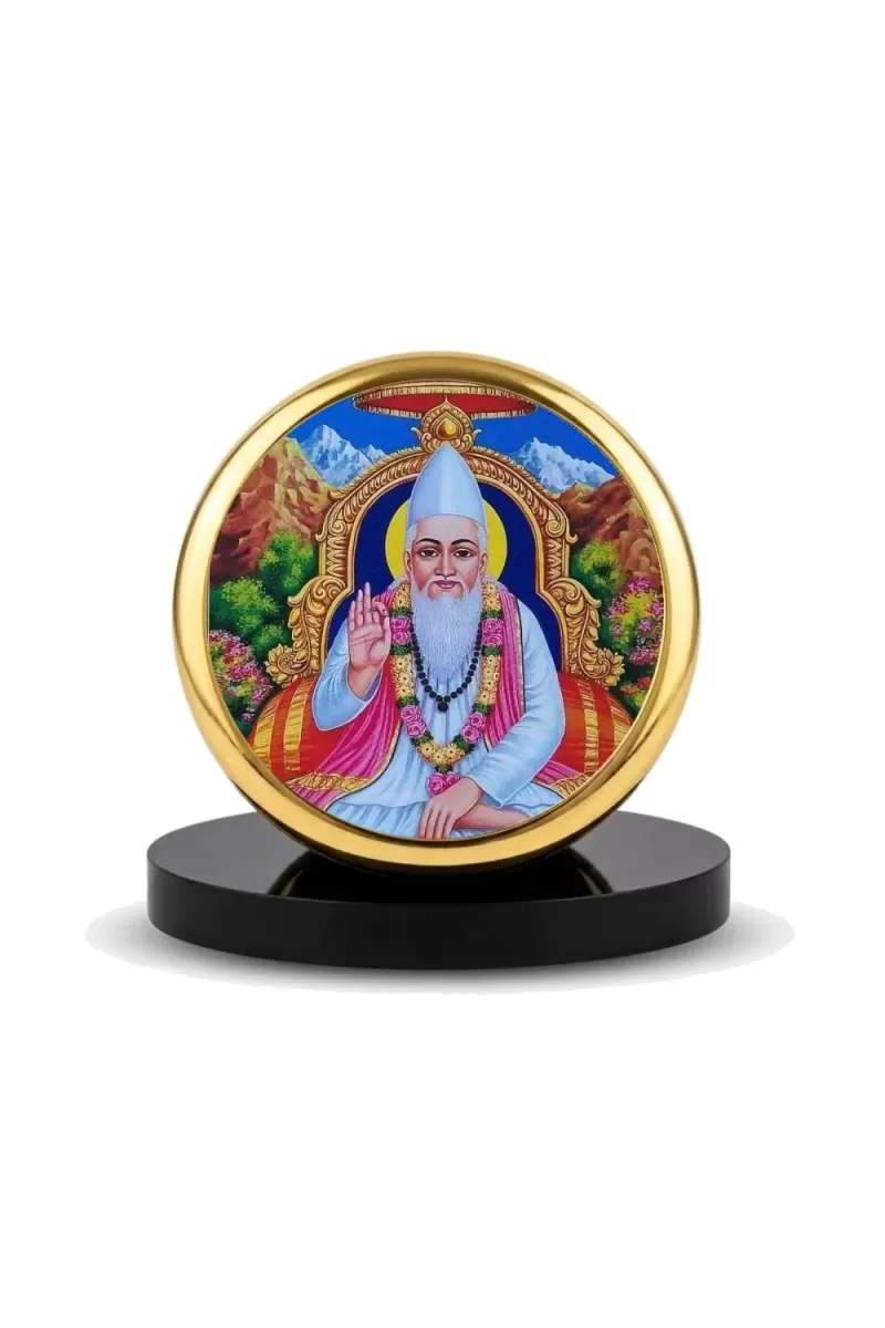 Car Dashboard/Table Top  Sant Kabir  Metal Golden Photo Stand Ã¢â‚¬â€œ 2x2 Inches, Compact & Stylish Spiritual Display For Car, Home & Office (Pack Of 1) (F24824)