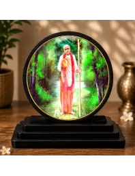 Premium Wooden  Swami Prabhupada Showpiece For Car Dashboard & Office Table | 4 X 4.5 Inch Sublimation Printed Decorative Stand | 4 Mm MDF | Home Decor | Made In India (F33756)