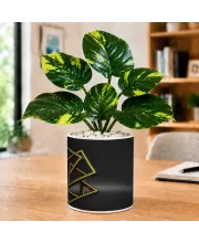 Artificial Tree Ceramic Photo Pot With White Stones 3x4 Inch (F164471)