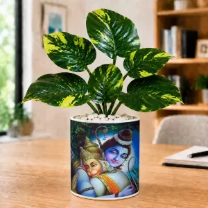 Artificial Tree Ceramic Photo Pot With White Stones 3x4 Inch (F164475) Artificial Tree Ceramic Photo Pot With White Stones 3x4 Inch (F164475)