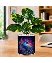 Artificial Tree Ceramic Photo Pot With White Stones 3x4 Inch (F164476)