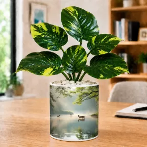 Artificial Tree Ceramic Photo Pot With White Stones 3x4 Inch (F164483) Artificial Tree Ceramic Photo Pot With White Stones 3x4 Inch (F164483)
